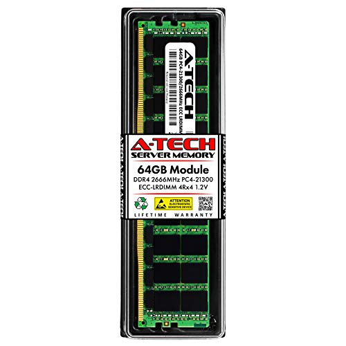 A-Tech 64GB メモリー RAM Dell PowerEdge M640 VRTX用 - DDR4 2666MHz PC4-21300 ECC 負荷軽減 LRDIMM 4Rx4 1.2V - シングルサーバーアップグレードモジュール (A9781930交換用) A9781930-ATC