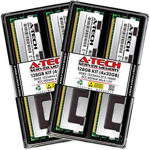 A-Tech 128GB キット (4x32GB) RAM Supermicro SUPER B9DRG-E, H8DGi, H8DGT-HF, H8QGL-iF, H8SCM, X9DAE, X9DAi, X9SRE, X9SRW-F | DDR3 1333MHz PC3-10600 ECC RDIMM 4Rx4 1.2 5V 登録済みサーバー verメモリアップグレード。 ARZ562