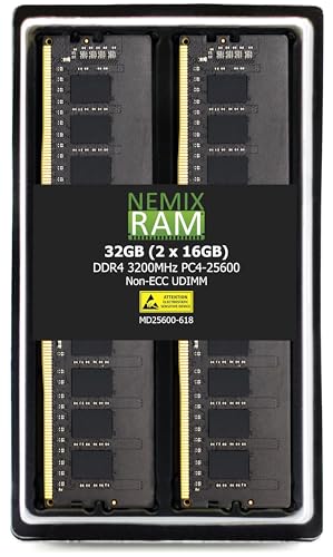 NEMIXRAM NEMIX RAM 32GB (2X16GB) DDR4 3200MHZ PC4-25600 Non-ECC UDIMM ASUS Prime X299-A II マザーボード対応
