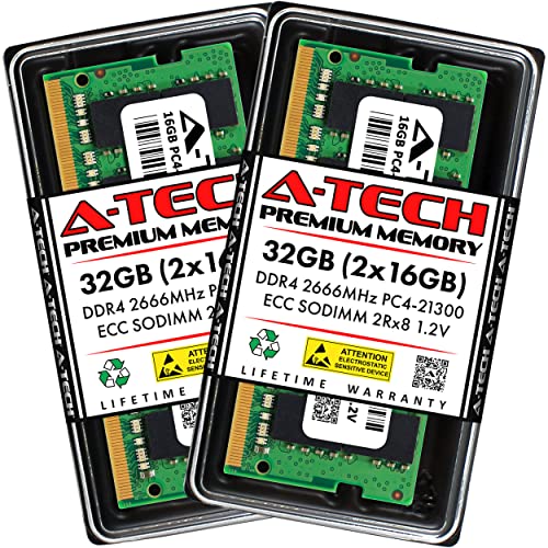 A-Tech 32GB キット (2x16GB) RAM Synology DiskStation DS2419+II NAS用 | DDR4 2666MHz PC4-21300 ECC SODIMM 2Rx8 1.2V 260ピン メモリアップグレード