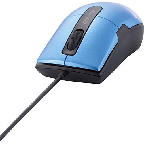 バッファロー 【お取寄せ品】 バッファロー 有線BlueLEDマウス 静音 3ボタン Sサイズ ブルー BSMBU26SSBL 1個