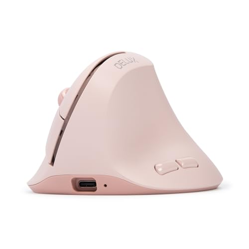 DELUX エルゴノミクスマウス 無線 小手用 84g軽量 縦型マウス 4000DPI 2.4G/Bluetooth 5.2デュアルモード 充電式 手根管、手首、手の疲れに、Windows、MacOS、ラップトップ用(M618Air -ブラック)