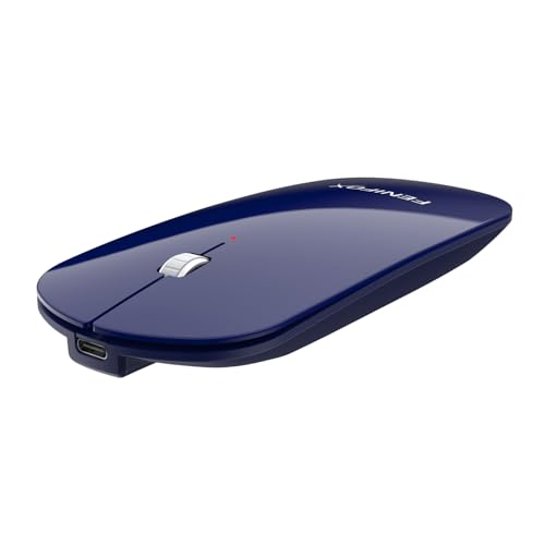 FENIFOX 超薄型 マウス Bluetooth, 静音 ワイヤレス 充電式 軽量コンパクト ポータブルデザイン 対応 Mac Windows ノートパソコン iPad タブレット スマホ 多機種 - 黒い ブラック Bluetooth マウス 106