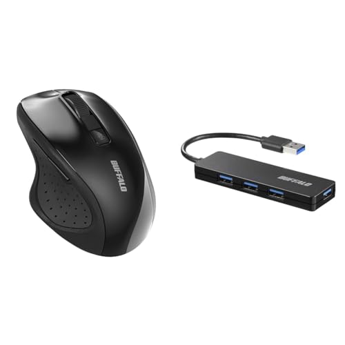 バッファロー 5ボタン Bluetooth 5.0 Blue LED マウス ブラック 戻る/進むボタン搭載 省電力 BSMBB305BK