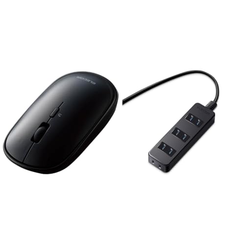 エレコム ワイヤレスマウス Bluetooth Slint 薄型 静音 4ボタン プレゼンモード機能付 Windows Mac Android iOS iPadOS FireOS対応 ブラック M-TM10BBBK/EC