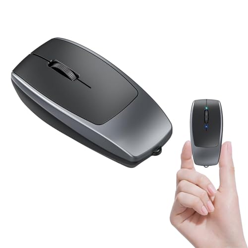 Pillowflex 1212 (1) 【２in１マウス超小型・カードリーダー】Bluetooth接続 超軽量25g 小型 携帯便利 静音 無線 ワイヤレス 800/1200/1600DPI タイプＣ充電式 ノートパソコン iPad タブレット スマホ用 (グレー)