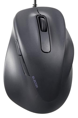 ELECOM エレコム M-XGXL30UBSKBK 有線マウス 静音 5ボタン 右手専用 抗菌 XLサイズ EX−G ブラック MXGXL30UBSKBK