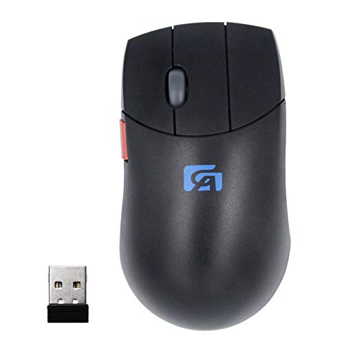 Shengshou 5ボタン マウス ワイヤレス 独立スクロールボタン カスタム マクロ定義ボタン 3DPIモード 800～1600DPI 高精度 ボタンを調整可能 4つボタン スクロールホイール付き 3DCG CAD CAM に最適 (黒)