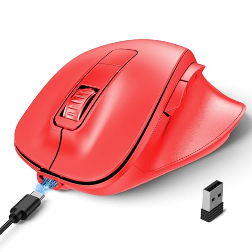 TeckNet ノートパソコン用Bluetoothワイヤレスマウス - ダークレッド TK-MS060