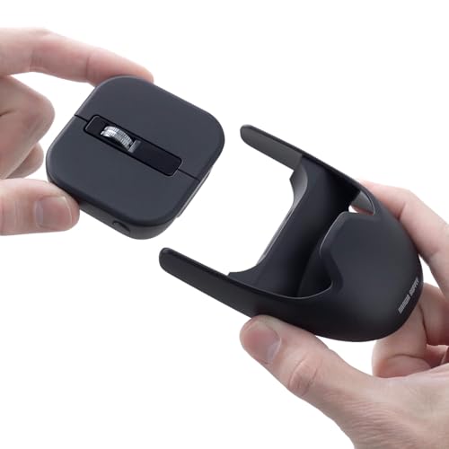 サンワダイレクト 小型マウス 分離式マウス Bluetooth/2.4GHz マルチペアリング 4ボタン 充電式 DPI調整 薄型 ミニ 無線 コンパクト 400-MAWB235