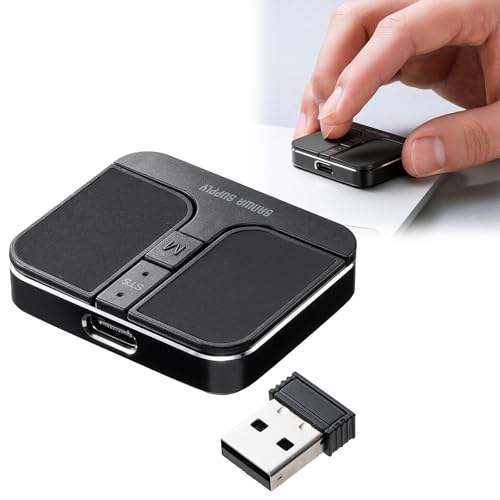 イーサプライ 超小型マウス Bluetooth マルチペアリング ワイヤレス 超薄型0.9cm 静音 充電式 持ち運び 無線 モバイルマウス コンパクト DPI切替 ブラック EZ4-MAWB216BK