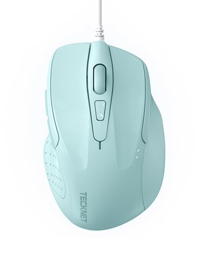 TeckNet (テックネット) USB有線マウス 6ボタンコードマウス 2つの調節可能なDPI付き 光学式コンピューターマウス 人間工学に基づいたデザイン 5フィートのコード ノートパソコン Chromebook、PC デスクトップ Mac ノートブック用 (LT.Green) dea8a082-1029-4c88-9f2b-5fc2b92052d8