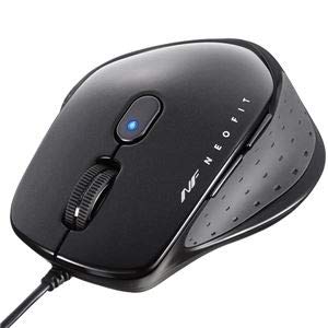 バッファロー BUFFALO バッファロー 有線 BlueLED 5ボタン ネオフィットマウス Mサイズ ブラック(BSMBU510MBK)