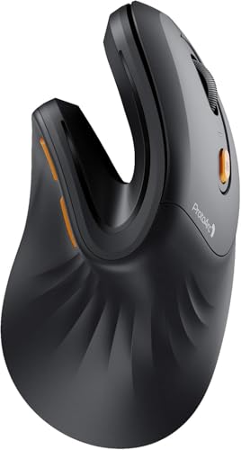 ProtoArc EM11 NL エルゴノミクスマウス 縦型58° 静音 無線 Bluetooth 2.4GHz 3台同時接続 ワイヤレスマウス Type-C充電式 進む/戻るボタン搭載 高精度 3段階DPI切替 Windows Mac iOS Android対応 光学式 ピンク