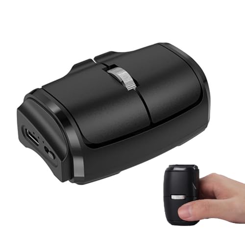 DIWOSHE リングマウス 親指マウス Bluetooth ワイヤレスフィンガー USB指 充電式 ミニ 超小型 リモコン ごろ寝 持ち運び iOS/Android/Windows スマホ タブレットノートパソコンMacbook対応 黒 SYCM0419R-2M-B