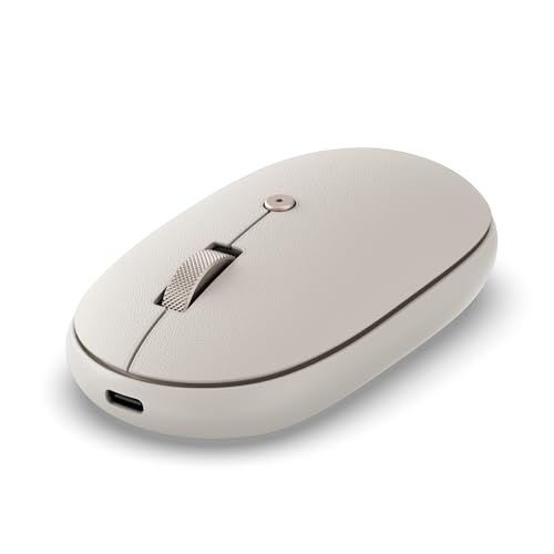 Satechi OntheGo™ Bluetooth ワイヤレスマウス、80時間の長時間使用 簡単 USB-C充電式、マルチペアリング最大3台接続、コンパクト＆エルゴノミックデザイン – ノートパソコン、タブレット用 – ベージュ