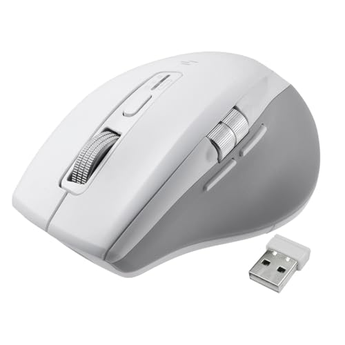 サンワダイレクト ワイヤレスマウス 横スクロール 高速スクロール 静音 Bluetooth 無線 マルチペアリング 充電式 【戻る/進むボタン搭載】 5ボタン Win/MacOS対応 ホワイト 400-MAWBT207W