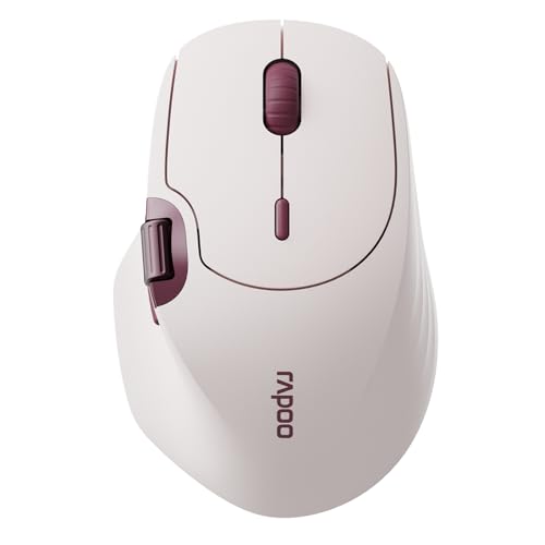 RAPOO MT560 マウス 無線 ワイヤレス Bluetooth 静音 小型 7段階DPI切替 最大6台デバイス接続対応 側ローラー付き 充電式電池 エルゴノミクス設計 PC/MacBook/タブレット対応 バイオレット