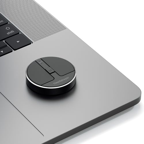 TIMEXPLAYER 圧力感知スクロール付きミニラウンドキャパシターマウス、超携帯型ワイヤレスマウス、接続方法：有線、2.4G、デュアルBluetooth、ラバーシ sleeve付き、ビジネスプロフェッショナル向け (黒) CAP3