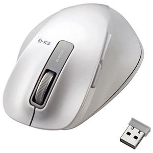 エレコム マウス ワイヤレス (レシーバー付属) Mサイズ 5ボタン (戻る・進むボタン搭載) BlueLED 握りの極み ホワイト M-XGM10DBWH