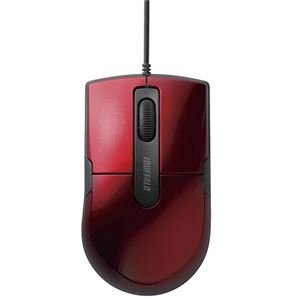 バッファロー 【お取り寄せ】バッファロー 有線BlueLEDマウス 静音3ボタンMレッド BSMBU26SMRD