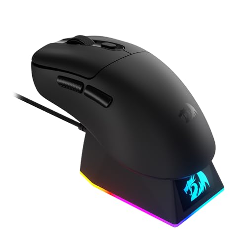 Redragon (レッドラゴン) M998 軽量 ワイヤレス ゲーミングマウス RGB磁気充電ドック BT/2.4G ワイヤレス/有線光学マウス 24000 DPI 5つのプログラム可能なボタン PC/Mac用 ブラック