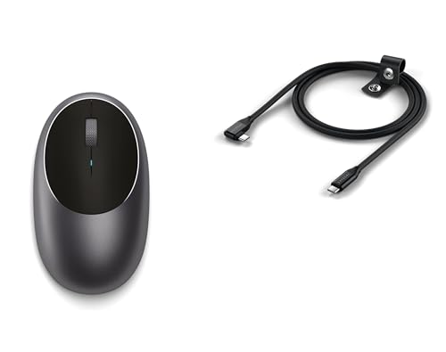 Satechi M1 無線 ワイヤレス マウス スペースグレー とSATECHI 直角90度 USB C to USB C ケーブル 1m ブラック バンドル