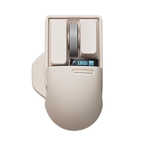 LOFREE Touch PBT ワイヤレスマウス（豆腐ピンク）充電式/USBレシーバー・Bluetooth・有線3モード/4000DPI・OLEDスクリーン搭載/ガラス面対応 Mac/Windows PC/ノートパソコン対応 技適認証取得 OE909