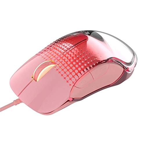 SunYh マウス 電子スポーツゲームのために7レベルのDPI調整有線ゲーミングマウス(Pink)
