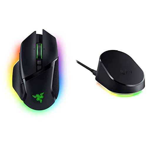 Razer レイザー Basilisk V3 Pro + Mouse Dock Pro ワイヤレス充電レシーバー & マグネット式ワイヤレス充電ドック