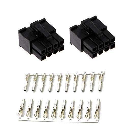 BtoPlus JP＼Computermeister's Werkstatt ATX規格 マザーボード補助電源, 各社PSU 12V出力端子用コネクタ 8Pin レセプタクルx2 圧着ピンx20 セット (Molex 5556 5557互換品) CNSET-ATX8F2R20P