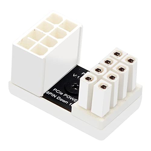 Bydezcon グラフィックスカード GPU 電源アダプター 180度 U ターンコネクタ 8ピン Uターン デスクトップシャーシカードワイヤ用 ホワイト 8ピン Uターン Gpu アダプター エルボーヘッド GPU 電源コネクタ PCI-E 6ピン 8ピン 180 U
