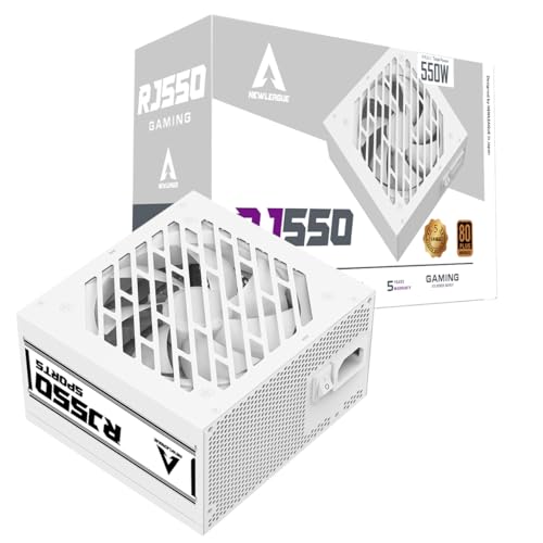 NEWLEAGUE RJ GAMING シリーズ 電源ユニット, 550W, 80PLUS BRONZE認証, 直付けモデル ホワイトケーブル【5年保証】 (ホワイト, 550W) RJ550WH RJ650