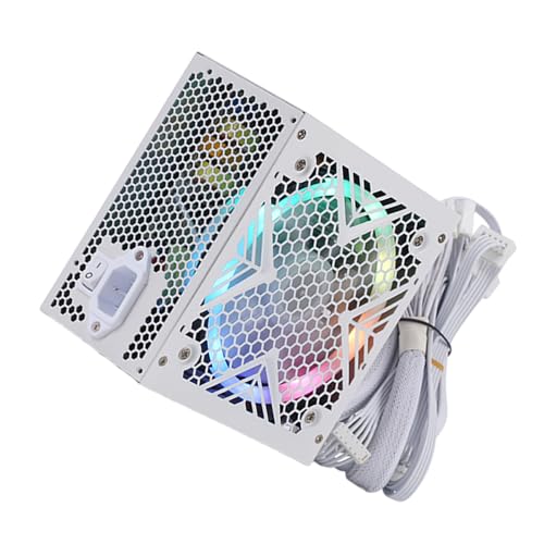 YANBOYI ゲーミングPC電源ユニット 650W-850W 先進の冷却システムとカラフルLED照明 24ピン（20+4ピン）8ピンポート