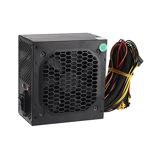 ZhaoGangLi PC電源 600W PC.電源装置12センチメートルファン8ピン PCI SATA 12Vコンピュータの電源供給 ATX電源ユニット (色 : Black, Size : 15x14x8.6cm)