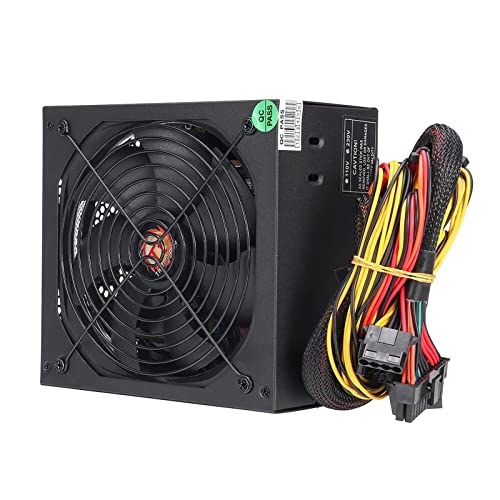 ZhaoGangLi PC電源 650W PC.コンピュータ電源モジュールユニット24PIN Sat静かな緑 導いた冷却ファン14cm ATX電源ユニット (色 : Black, Size : 15.6x15x8.5cm)