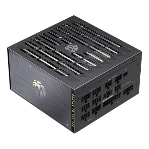 GAMEMAX LION CORE 1000W 80+ Platinum フルモジュラー電源ユニット、ATX3.1/PCIe5.1対応、12V-2x6コネクタ、RGBライティング、RTX 40/50対応、100%日本製コンデンサ (LION CORE 1000P)