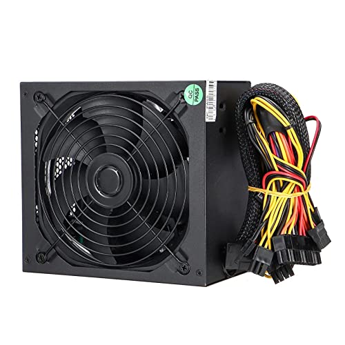 ZhaoGangLi PC電源 1000W PC.コンピュータ電源静かな140mmグリーン 導いたファン24ピン SATA 6ピン8ピン ATX電源ユニット (色 : Black, Size : One size)