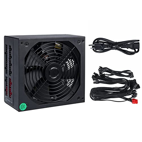 ZhaoGangLi PC電源 750W全モジュール電源110-230V 14 CMファン24ピンPCI SATA 12V PC電源 ATX電源ユニット (色 : Black, Size : 15.2x16x8.7cm)