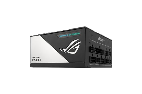 ASUS Rog Loki SFX-L 850W 電源ユニット、80 Plus Platinum、完全モジュラー、PCIe Gen 5.0、120mm ARGBイルミネーションファン&オーラ同期、ROGヒートシンク、0dBファンボタン - ブラック 90YE00N3-B0NA00