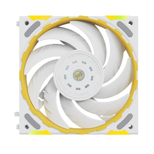 Multi-Wits Yeston 120mm ARGBコンピュータファン、2200RPM FDBベアリング、サイレントPWM冷却ファン、デスクトップコンピュータ用パフォーマンスCPUクーラー、ブラック/ホワイトオプション (白) Mu4ho1axr6cg-5W