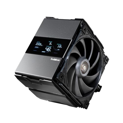 Sudokoo SK700V-MACH CPU空冷クーラー：7ヒートパイプ搭載デジタルCPUクーラー、120mm MACH PWM静音ファン付き - ブラック シングルタワーPC冷却、AMD Ryzen AM5 & Intel LGA 1851/1700/1200/115X対応スクリーン付属
