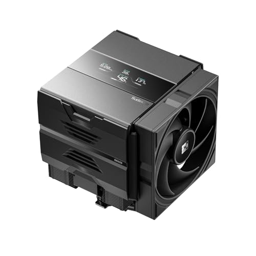 Sudokoo SK620V AM5 空冷クーラー：AM5専用 6ヒートパイプ デュアルタワーCPUクーラー（デジタル表示付き） - ブラックPCクーラー 120mm FDB PWM静音ファン＆クイックロックマウント
