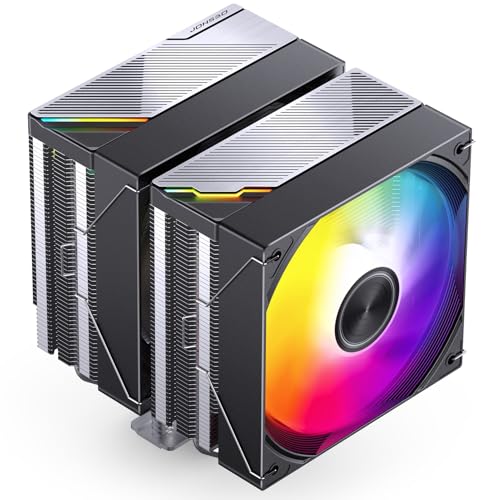 JONSBO CA80ブラックデュアルタワーCPUクーラー、ARGBミュートシリーズ空冷、CPUファンH159mm、120mm PWMファンエアクーラー、6銅ヒートパイプラジエーター、AM5/AM4/ Intel LGA115X/1200/1700/1851、D-TDP 260W。 CA80 Black