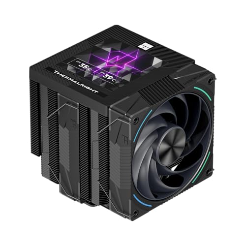 THERMALRLGHT Phantom Spirit 120 Vision EVO CPUエアクーラー、デュアルPWMファン付きデスクトップヒートシンククーラー、3.97インチ磁気のPCディスプレイスクリーンクーラー、480x480解像度パワー、LGA1851/1700、AM5、CPU冷却用。 EVO-D3