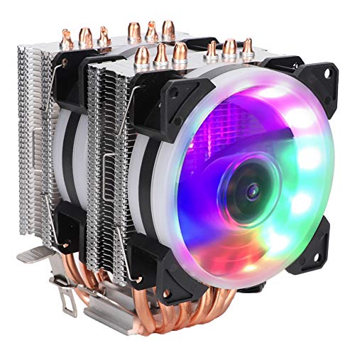Diyeeni CPUクーラー、6つのヒートパイプ空冷ファン、12V 3ピンクーラー、サイレントファン付き、カラフルライト空冷ファン AMD/1150/1151/1155/1156/775/1366用 Diyeenigw1hizrfa2