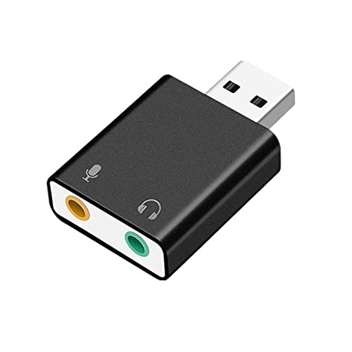 SHINLHUA USB入力から3.5mm TRSヘッドフォンまたはマイクへ 3.5mm TRSマイクから2.0ステレオ外部サウンドカードアダプタ マイク付き変換アダプタ