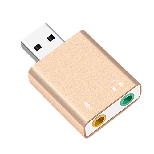 Vaorwne Usbサウンドカード、7.1外付けUsb - ジャック3.5Mmヘッドフォンのアダプタ、ステレオオーディオのマイクのサウンドカード、Pcコンピュータ、ラップトップ用