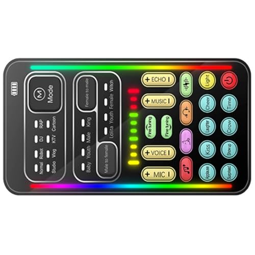 FIXOSHEE ボイスチェンジャーマイク ミニサウンドカード 音声変換装置 8種エフェクト搭載 ポータブル設計 ライブ配信 ビデオチャット エンタ AC11P04