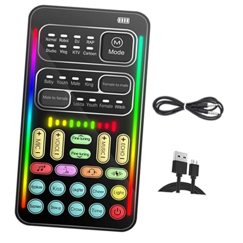 TOGEVAL ミニサウンドカードボイス ャー 音声変換可能ポータブル変声器 ライブ配信通話対応 スマホ互換 簡単操作で屋内外使用可能 J4711249PU112F3L